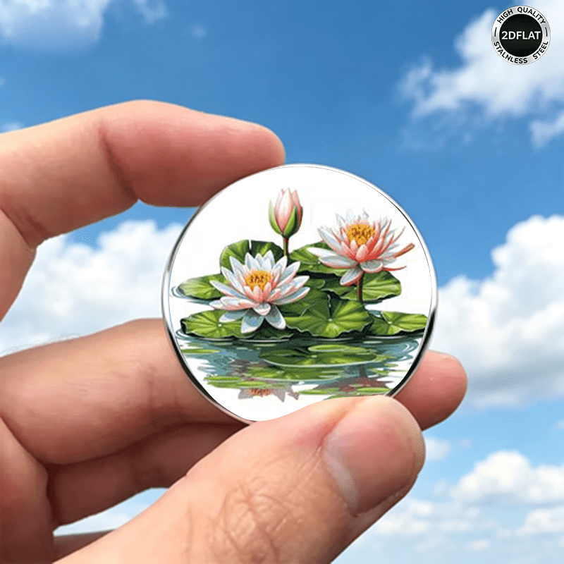 Fashionable Water Lily Pattern Stainless Steel Brooch