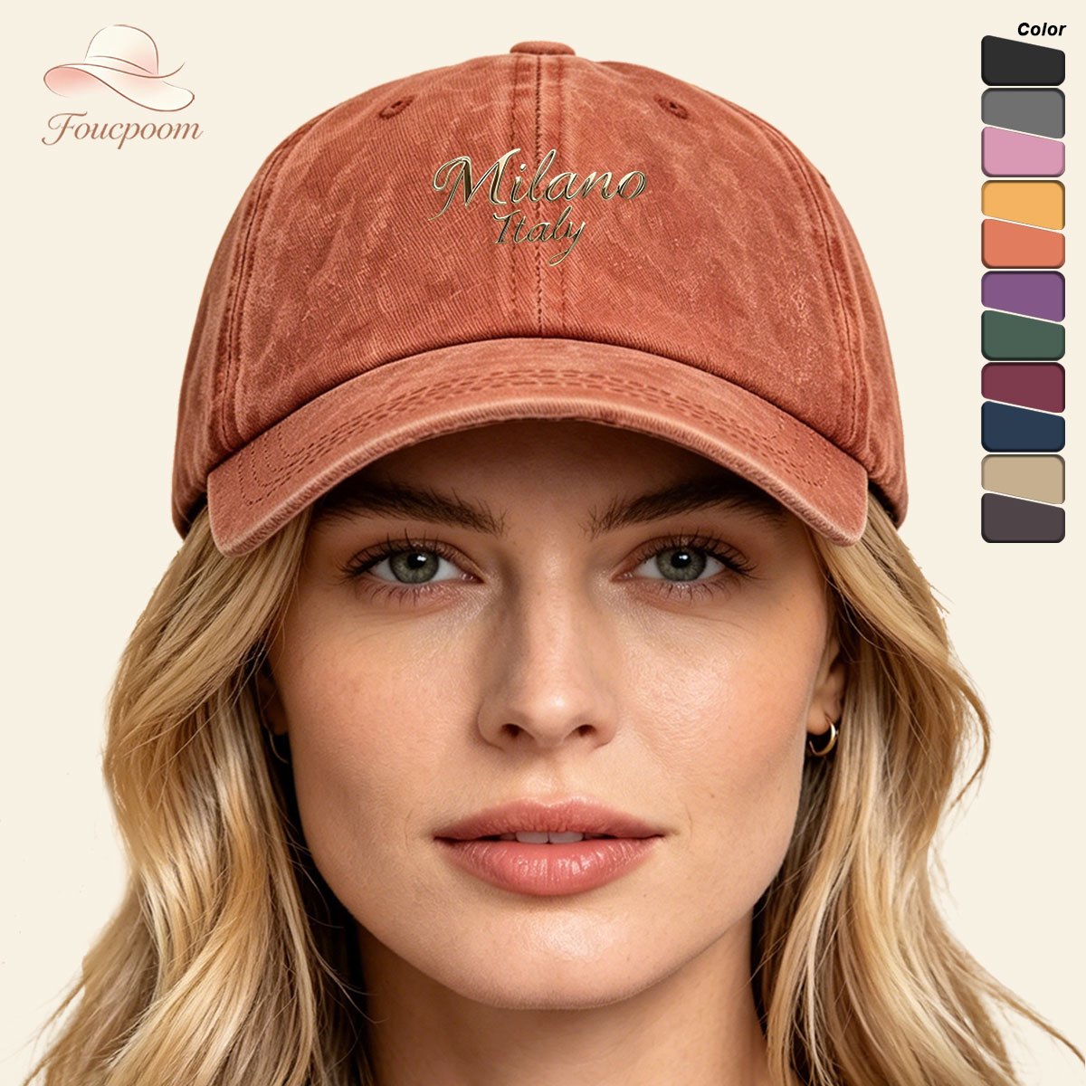 TEMU 1pc Italy Baseball Cap With Golden Cursive Print - Adjustable Snapback Hat Suitable For , Vintage Italian Design, Unisex For City , Music