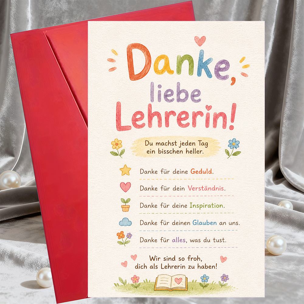 1 Greeting Card And 1 Envelope Thank You Teacher Greeting Card Flat Note Card For Appreciation Gift End Of School Year Graduation Thank You Card For Mentor And Educator