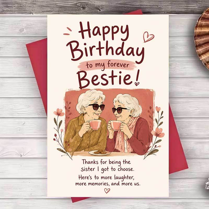 TEMU 1 Envelope And 1 Greeting Cardhappy Birthday Greeting Card For Best Friend Funny Friendship Card For Women Sister Mother Birthday Gift For Her