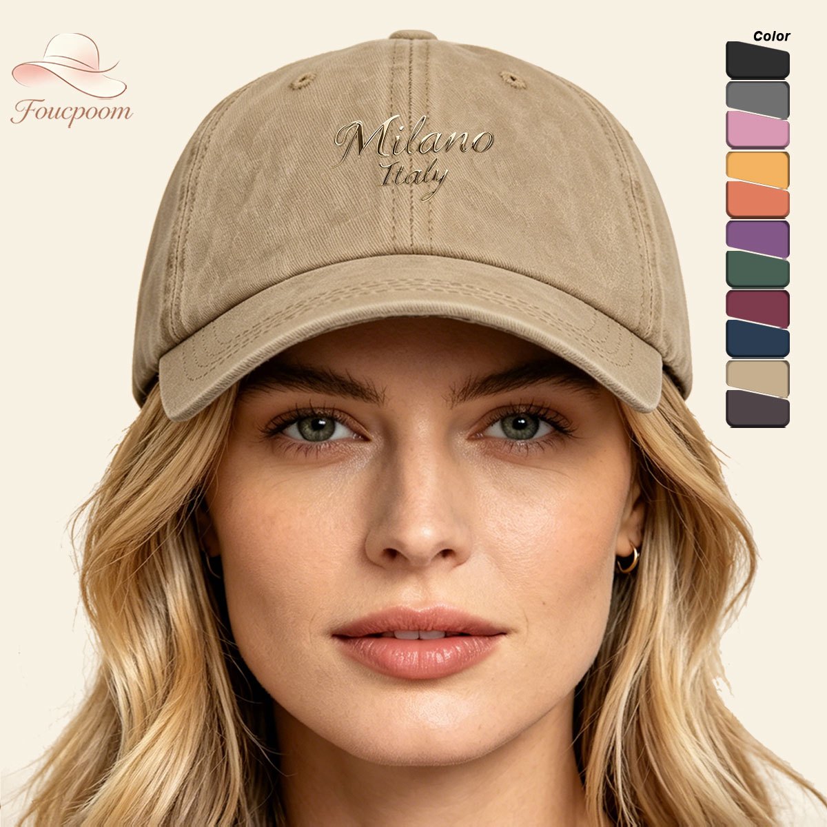 TEMU 1pc Italy Baseball Cap With Golden Cursive Print - Adjustable Snapback Hat Suitable For , Vintage Italian Design, Unisex For City , Music