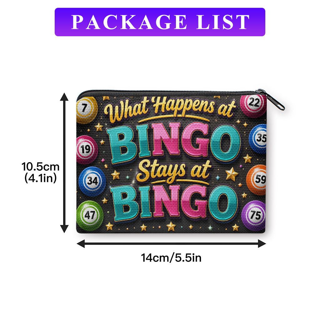 TEMU Bingo-themed Coin Purse Suitable For Keys & Storage, Compact Portable Wallet With Bingo Number, Machine Washable Gift For &, For Christmas,