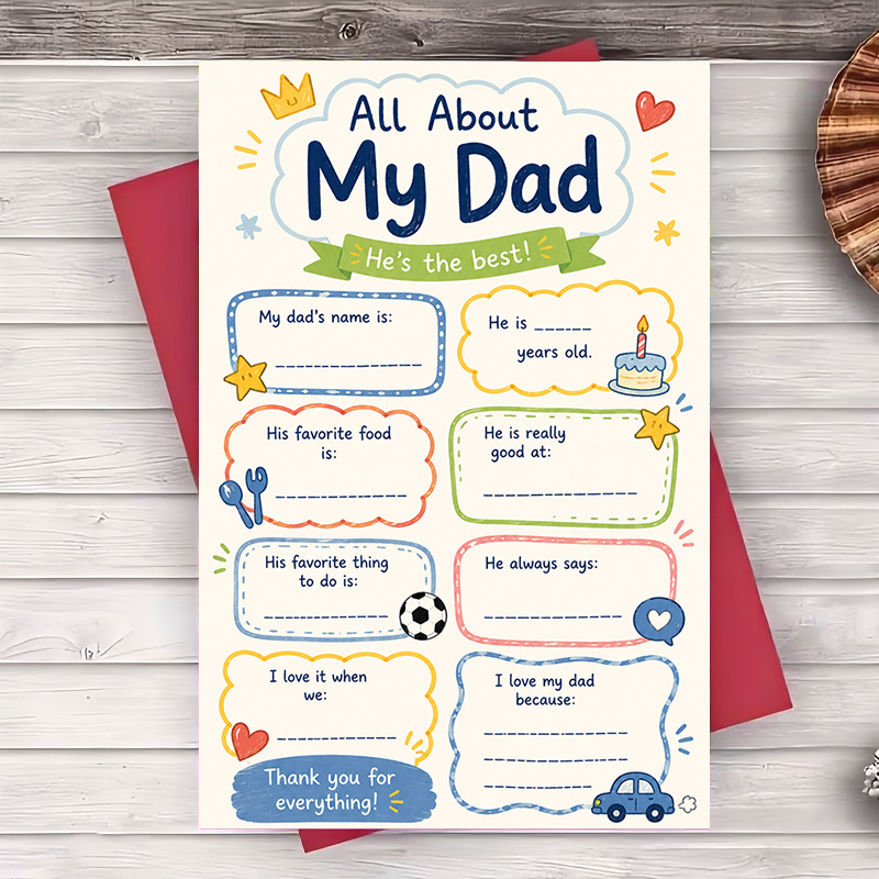 TEMU 1 Envelope And 1 Funny Greeting Card My For Dad Greeting Card Flat Note Card For Fathers Day Birthday Appreciation Gift For Dad From Family