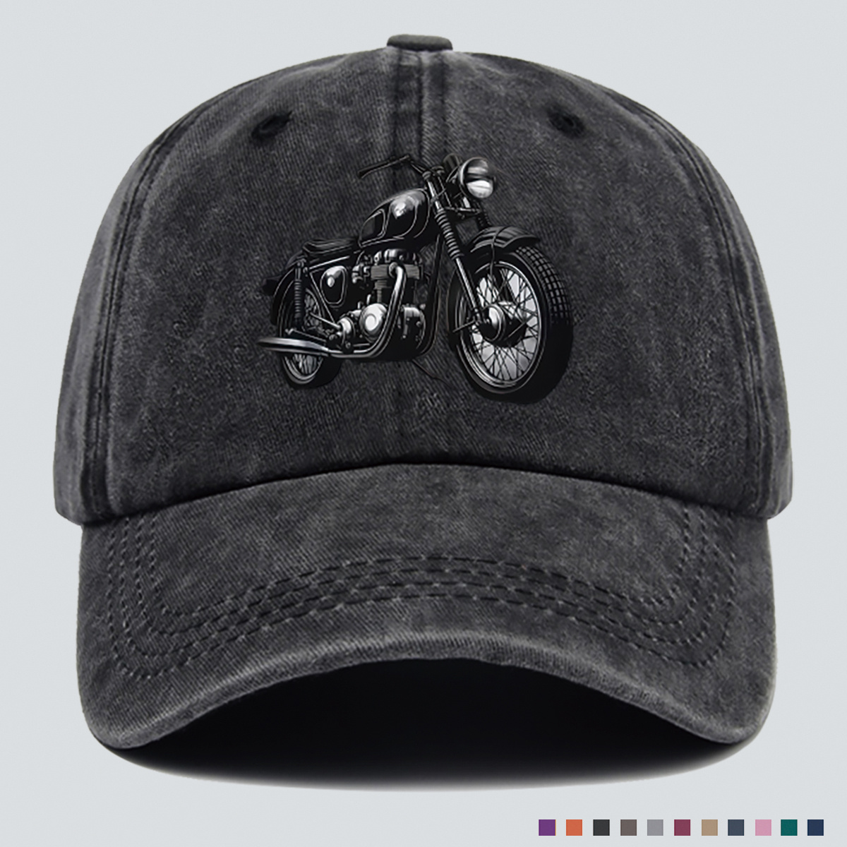 TEMU Gorra de béisbol con estampado de motocicleta vintage, 1 pieza, clásicos y , para entusiastas del , para salidas y fiestas para crear un look