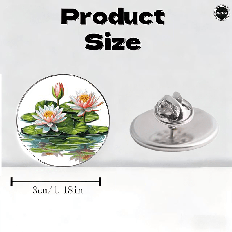 Fashionable Water Lily Pattern Stainless Steel Brooch