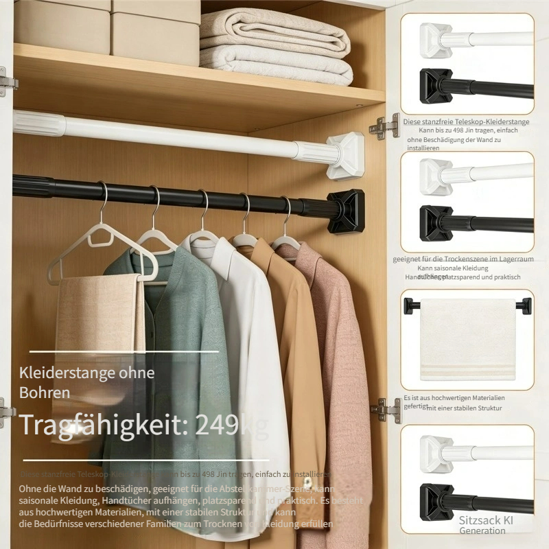 122*157 4 zoll teleskopstange ohne bohren
