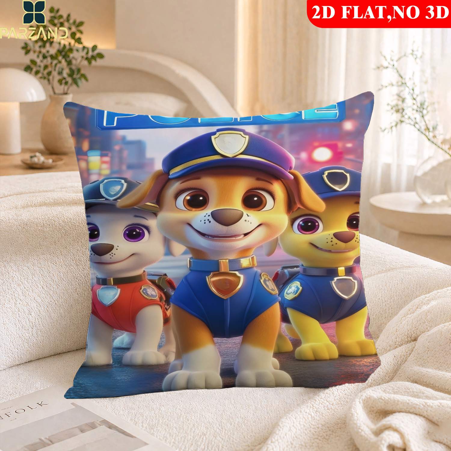 TEMU Taie d'oreiller 2D plate 1pc, Taie d'oreiller mignonne avec chiens de police, Motif , Taie d'oreiller pour canapé, chambre et bureau, Taie