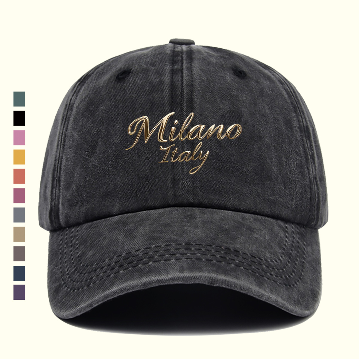 TEMU 1pc 1pcs Italy Golden Duckbill Cap With Italy Pattern, Adjustable Snapback Baseball Hat Suitable For , Unisex For Shopping, Travel, Parties,