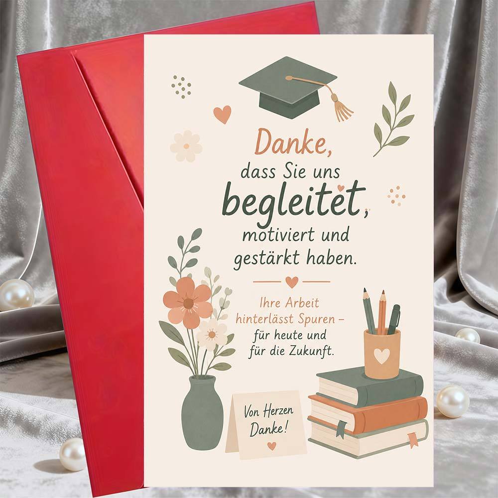 Image of 1 Greeting Card And 1 Envelope Thank You Greeting Card For Teacher Appreciation Graduation Gift Flat Note Card For Mentor And Educator Gratitude And Farewell Occasions