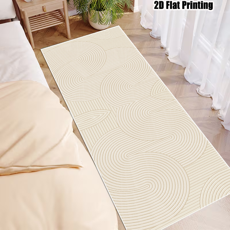 TEMU 1pc 850g/ã¡ Velvet Geometric Rug, Nordic Style Morandi Color Abstract Wavy Pattern, Machine Washable For , A , Suitable For Living
