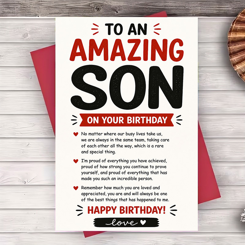 TEMU 1 Envelope And 1 Greeting Cardamazing Son Birthday Card For Greeting Greeting Card