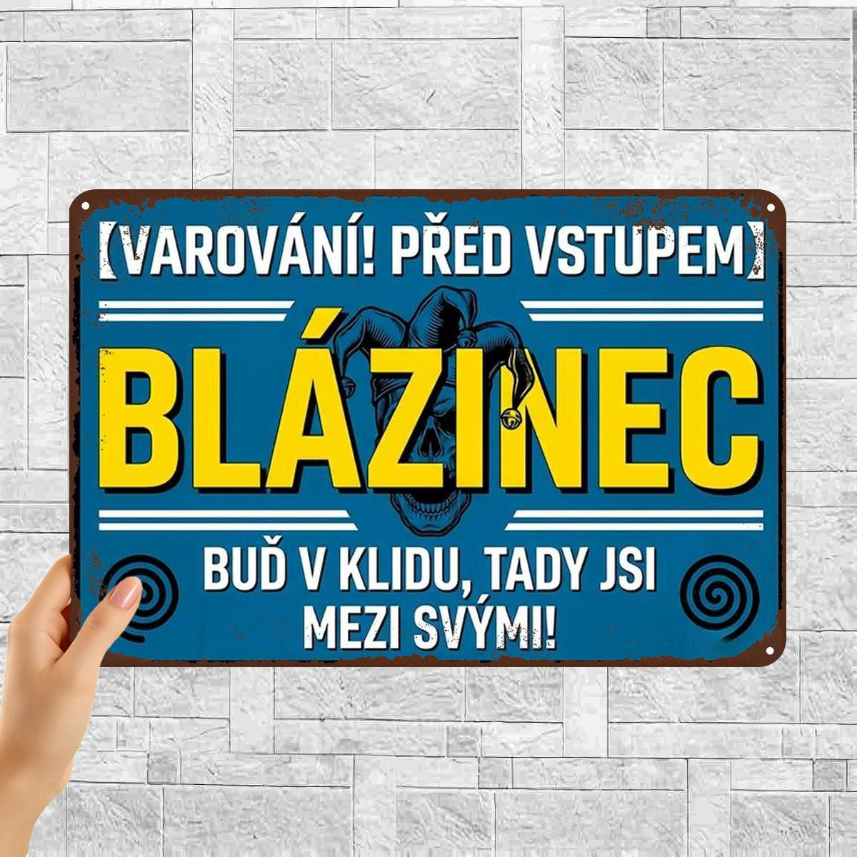TEMU 2d Flat 1pc, "blázinec - Iron : ', You're Your Own!' - Vintage Czech Metal Wall Decor" 8×12 Inch
