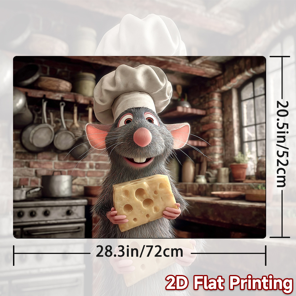 TEMU 1pc Protection de plaque de cuisson à gaz à impression plate 2D, couvercle de cuisinière et tapis décoratif de plaque de four, anti-rat, idéal