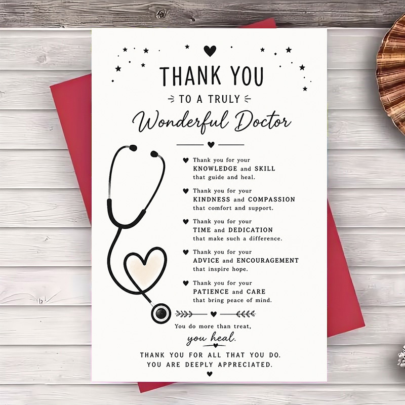 TEMU 1 Carte de vœux + 1 Enveloppe Cadeau d'appréciation pour professionnels de , personnel hospitalier et médecins pour ou la de la du médecin