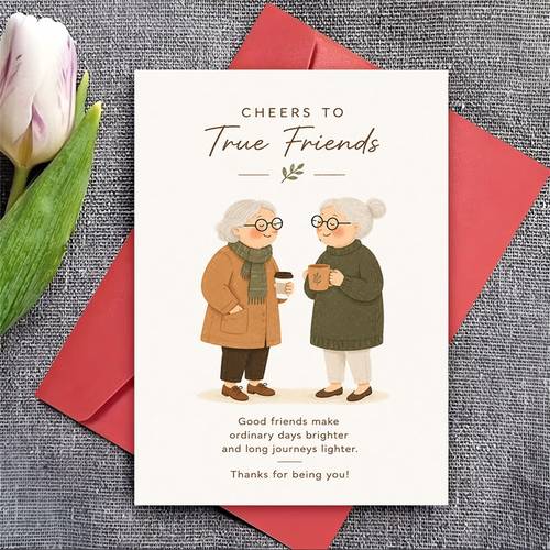 one envelope greeting card greeting card for friendship appreciation gift for women card for birthday or thank you occasions message for pals