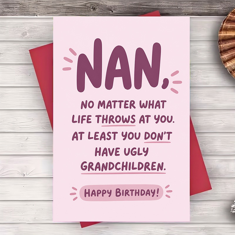 TEMU 1 Envelope And 1 Greeting Cardfunny Nan Birthday Card For Grandma Or Greeting Card