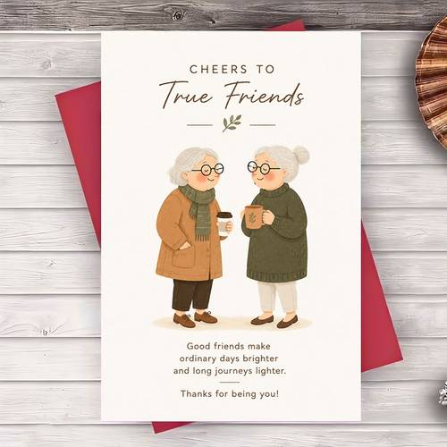 item picture one envelope greeting card greeting card for friendship appreciation gift for women card for birthday or thank you occasions message for pals