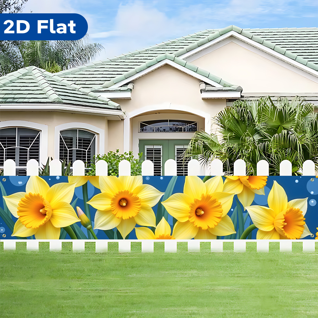 TEMU 2d Flat, 2d Flat - 2d Flat, 2d Flat - 2d Flat Banner 1pc, Yellow , Beautiful Large Yard Banner, Birthday Party Anniversary Celebration,
