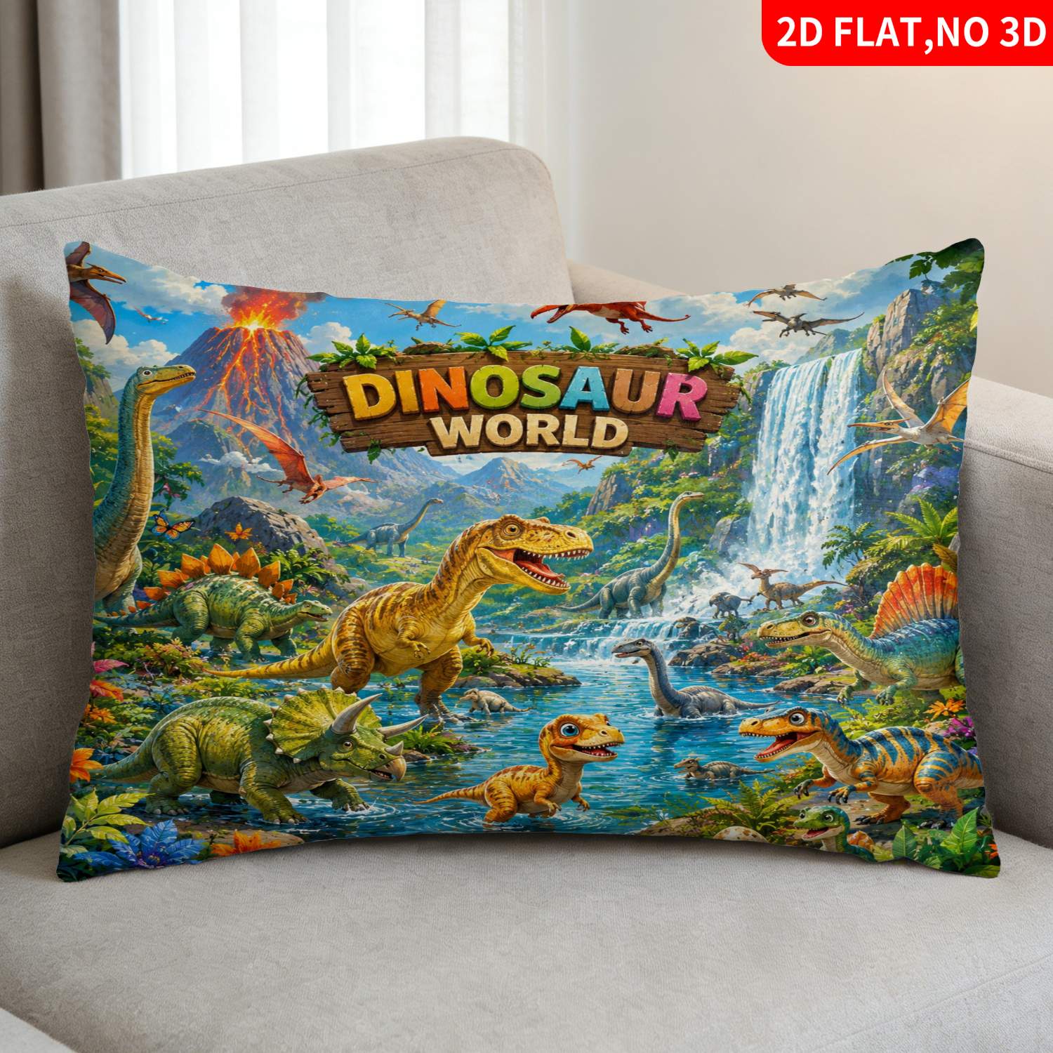 TEMU 1pc Sdhfkdjs Pillowcase Suitable For Beds And Sofas - Vibrant Prehistoric Jungle Bedspread Cover With Print, Soft Machine-washable Decor For &