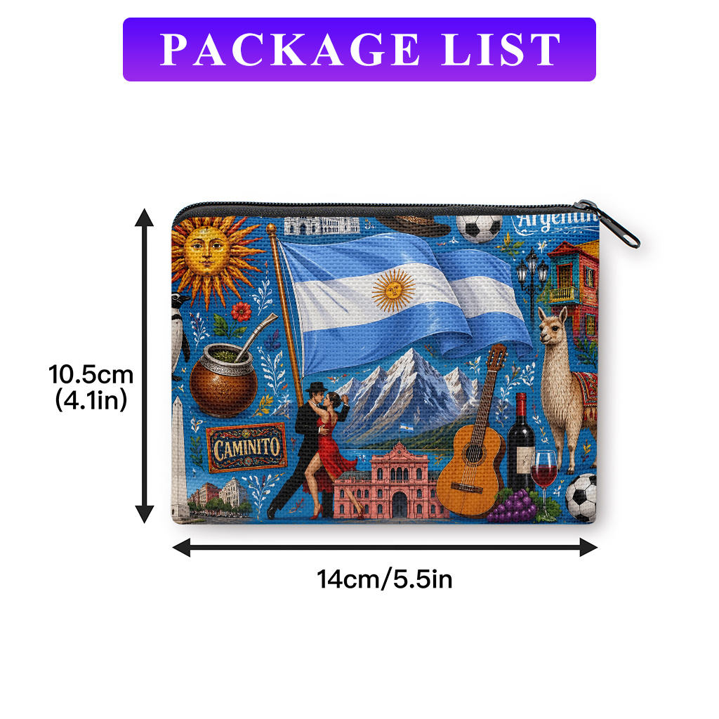 TEMU Coin Purse, Argentina Collection -material Double, Compact Portable Coin Storage Suitable For Keys, A Practical Organizer For , Perfect Gift For