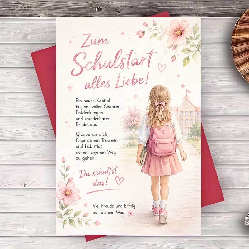 Image of 1 Envelope And 1 Greeting Cardback To School Encouragement Greeting Card For Student Gift And Greeting Card