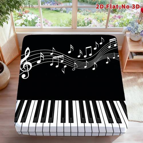 latacaca 2d flat musical notes and piano keys 1pc drap-housse uniquement disponible en plusieurs tailles édition pâques printemps été âges et drap plat linge de lit respirant inclut 1 drap-housse taies