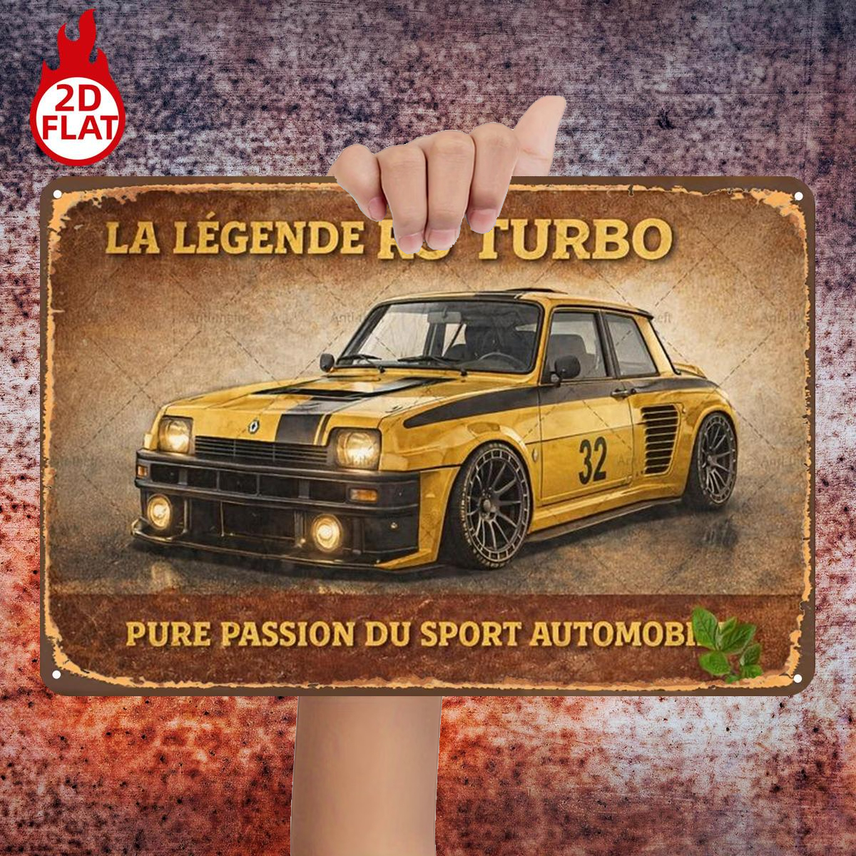TEMU 2d Flat, 2d Flat 1pc, R5 Turbo: Pure Passion For ,metal Lron Sign,size(8"x12"/20cm*30cm)decoratve Paintings/room/restaurant/bar/door/garage