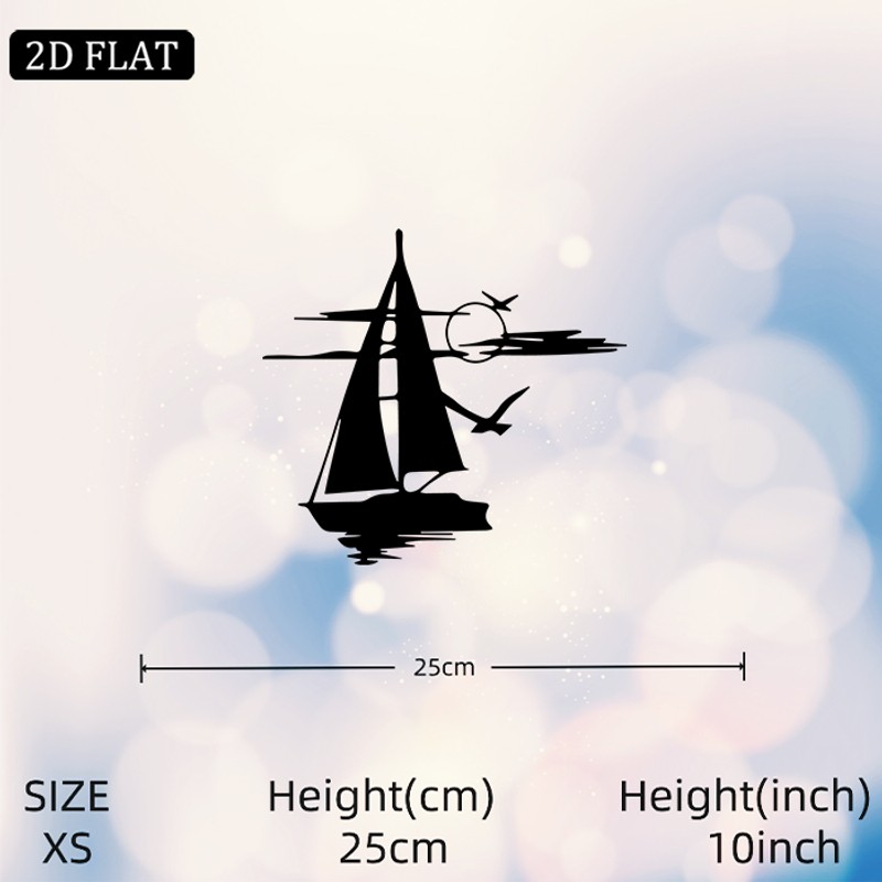 Minimalist Sailing Boat Metal Wall Art Sculpture