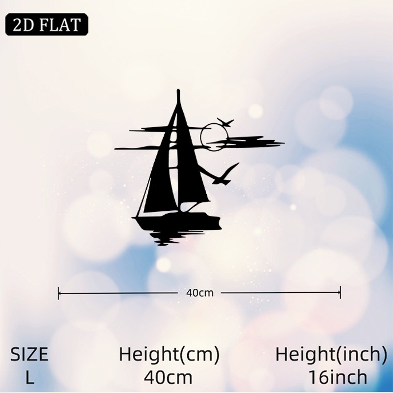 Minimalist Sailing Boat Metal Wall Art Sculpture
