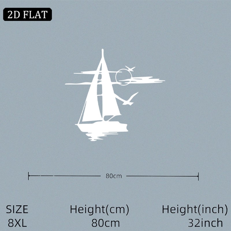 Minimalist Sailing Boat Metal Wall Art Sculpture