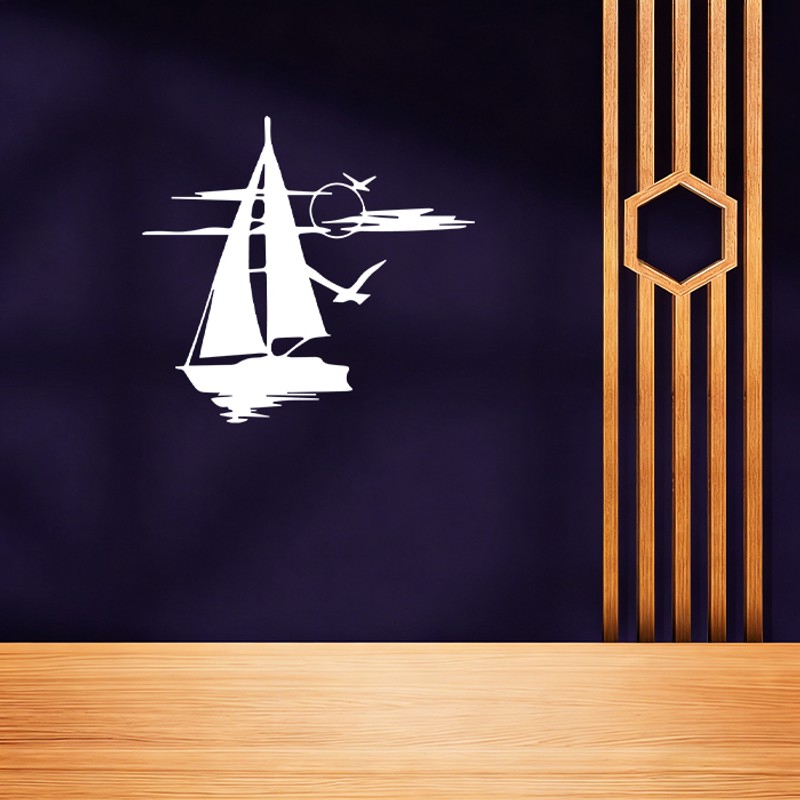 Minimalist Sailing Boat Metal Wall Art Sculpture