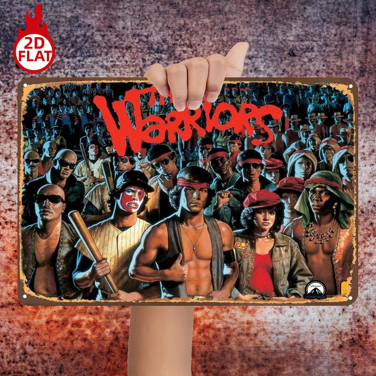 TEMU Letrero Metálico 2D de 1 pieza, "The Warriors: Una de Bandas Urbanas y ", Tamaño (8"X12"/20Cm*30Cm) Pinturas Decorativas/Decoración para