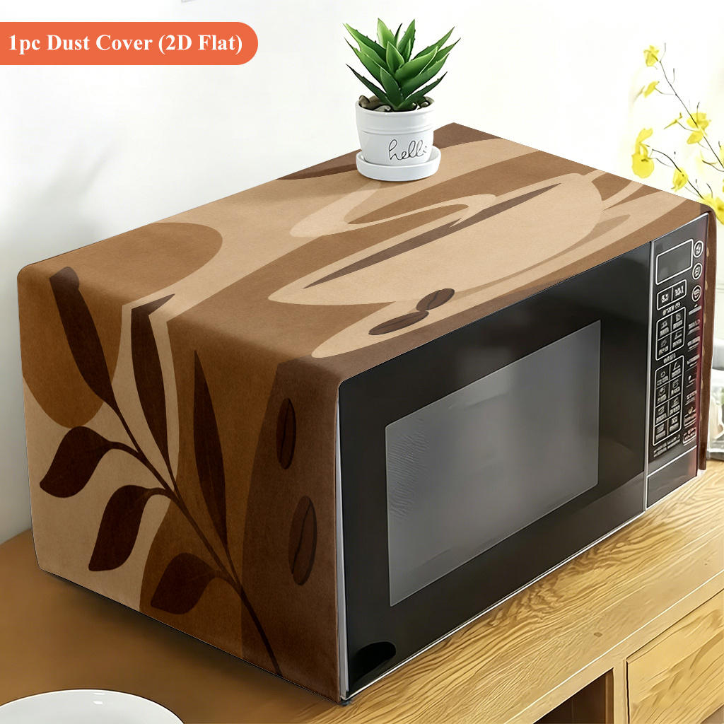 TEMU 2d Flat 1pc, Minimalist Style, Microwave Oven Dust Cover, Made Of Polyester, Reusable, Suitable For Microwave Ovens, Stovetops, And Ovens.