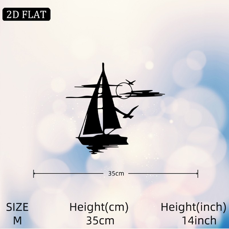Minimalist Sailing Boat Metal Wall Art Sculpture
