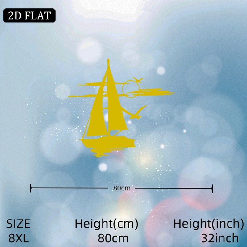 Minimalist Sailing Boat Metal Wall Art Sculpture