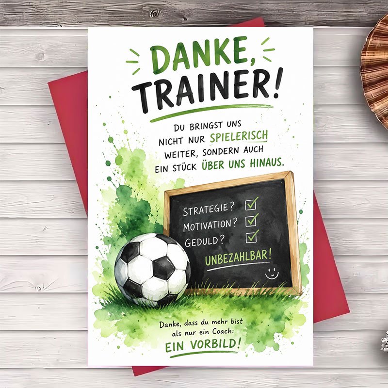 1 Envelope And 1 Greeting Card Thank You Greeting Card Soccer Theme Appreciation Gift For Sports Trainer Mentor Farewell Or End Of Season Celebration Flat Note Card
