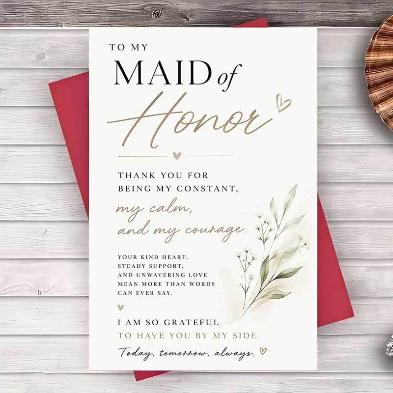 TEMU 1 Envelope And 1 Greeting Cardmaid Of Greeting Card Elegant Floral Thank You Note For Wedding Day Appreciation Gift For Best Friend And