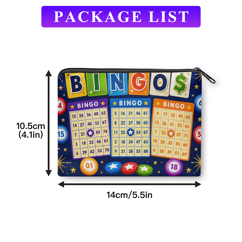 TEMU Porte-monnaie, Cartes de jeu de Bingo - Matériau Double, Rangement de pièces compact et portable adapté aux clés, Un organisateur pratique pour