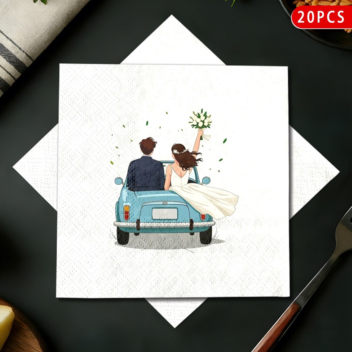 TEMU 20 piezas de servilletas de de boda para novios, adecuadas para , , fiestas de té y decoraciones, para uso en restaurantes y hogar