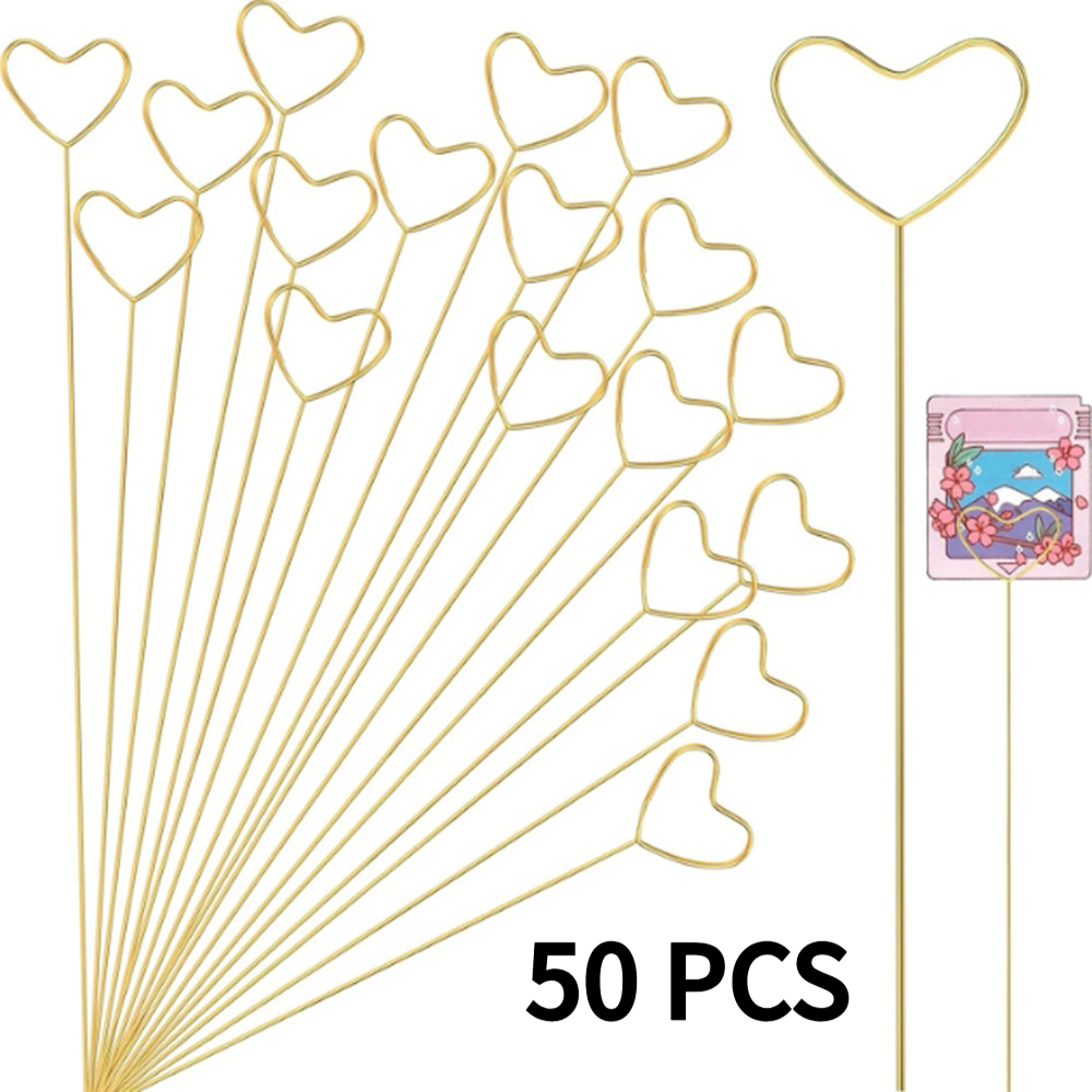 TEMU 50 Clip a Forma di Cuore, Clip per Bouquet in Acciaio Inossidabile, Clip Regalo, Clip per Cartoline e Biglietti di , e , per Matrimoni,