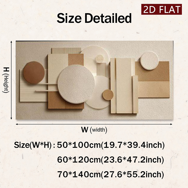 2d flat 1pc modern abstract frameless canvas painting neutral beige brown horizontal vertical wall art suitable for living room bedroom hallway minimalist neutral tone mural poster for contemporary decor retro 2d flat