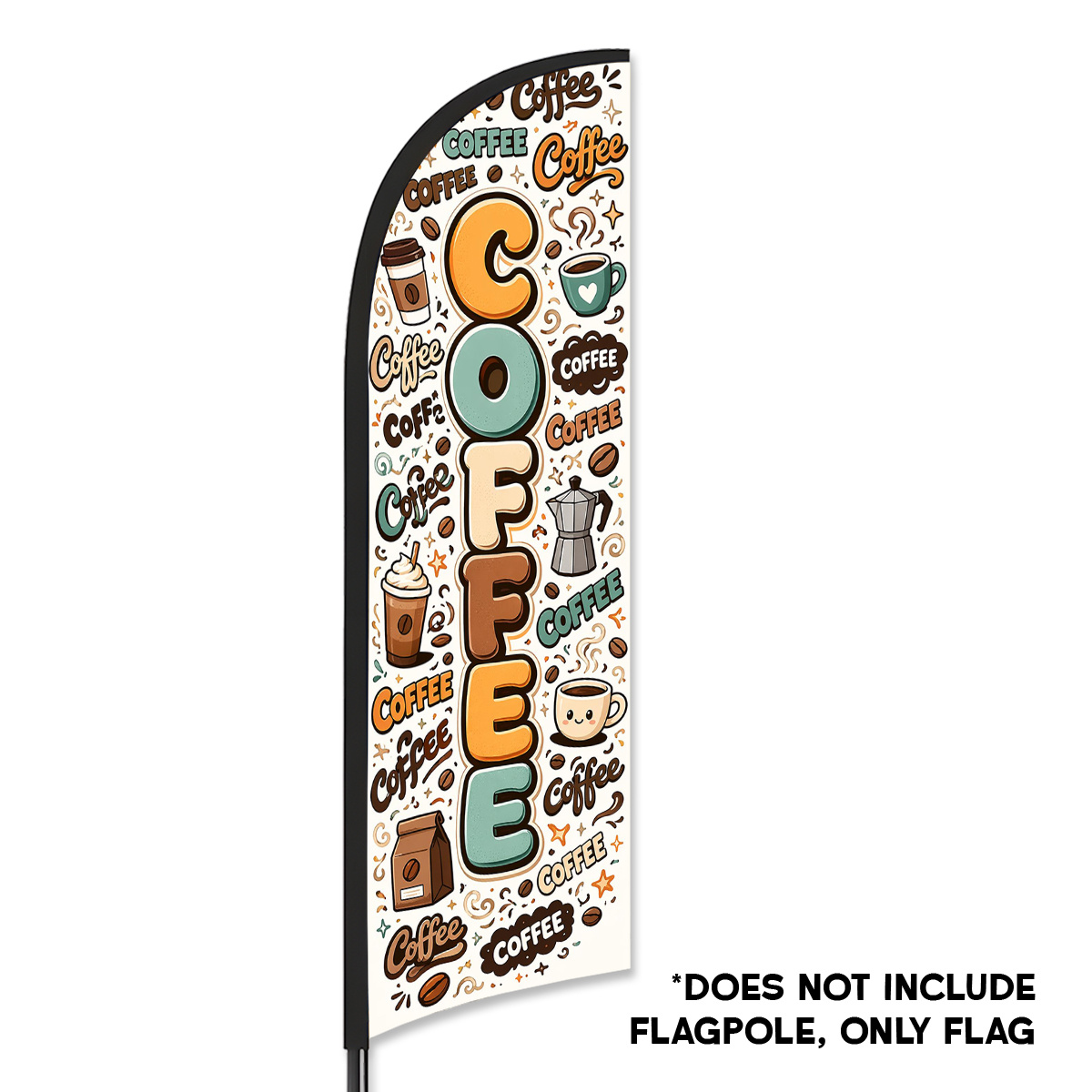 TEMU Outdoor Coffee Shop Advertising Flags Coffee Shop Opening Promotional Flags, Outdoor Advertising Flags, Suitable For Attracting Customers And