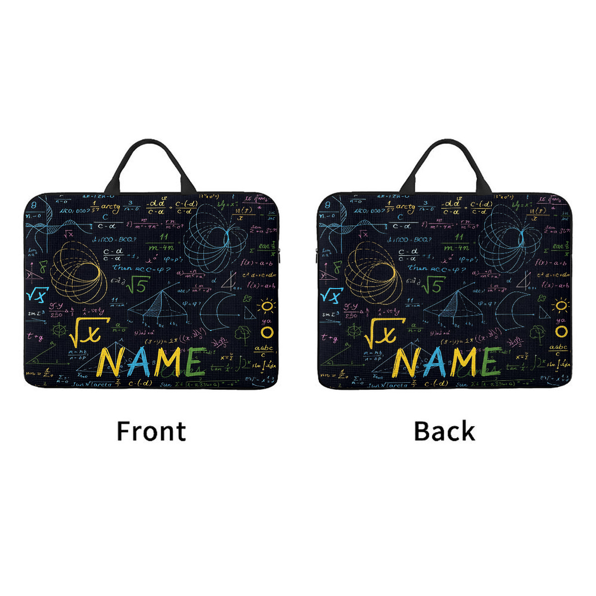 Customized Math Equations Themed Laptop Bag with Handle