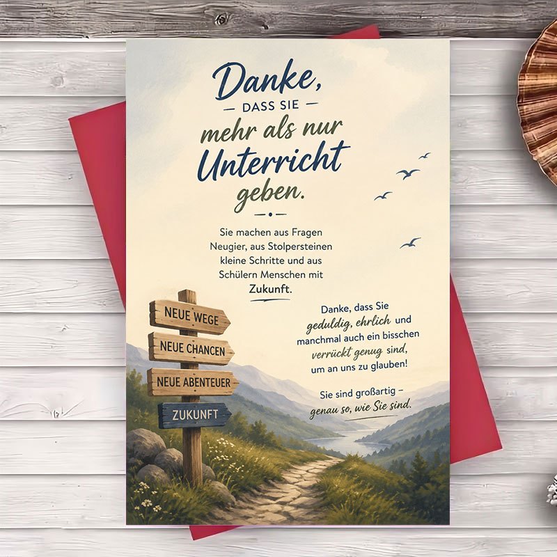 Image of 1 Envelope And 1 Greeting Card Thank You Greeting Card For Teachers Appreciation Gift Flat Note Card For Graduation Farewell Or End Of School Year Gratitude To Mentor And Educator