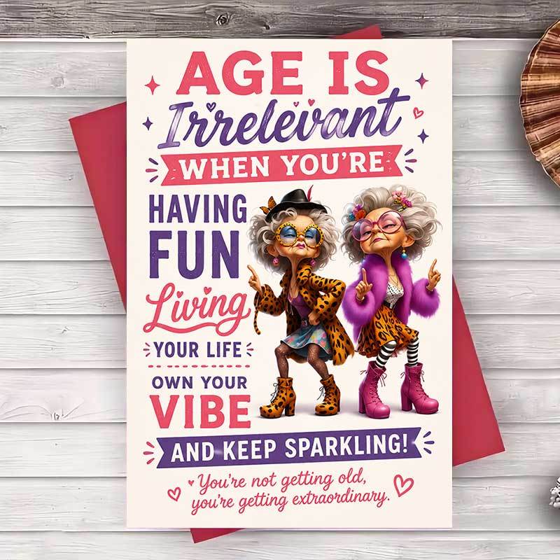 TEMU 1 Envelope And 1 Greeting Cardfunny Birthday Greeting Card For Women And Seniors Celebrating And Vibes Greeting Card