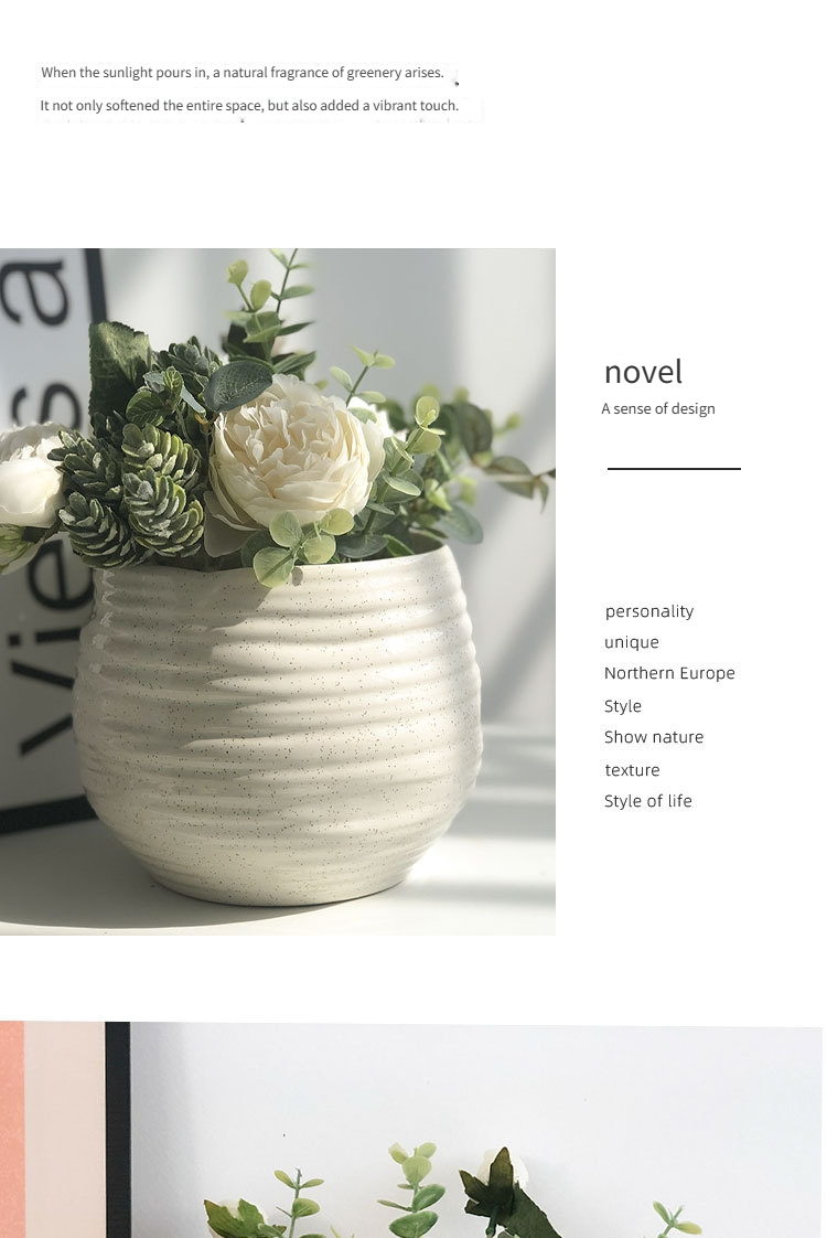 Irregular Pattern Ceramic Flower Pot Ins Style Round Ceramic Pot Green Radish Orchid Flower Indoor Art Decoration Gardening Gift,home Decor