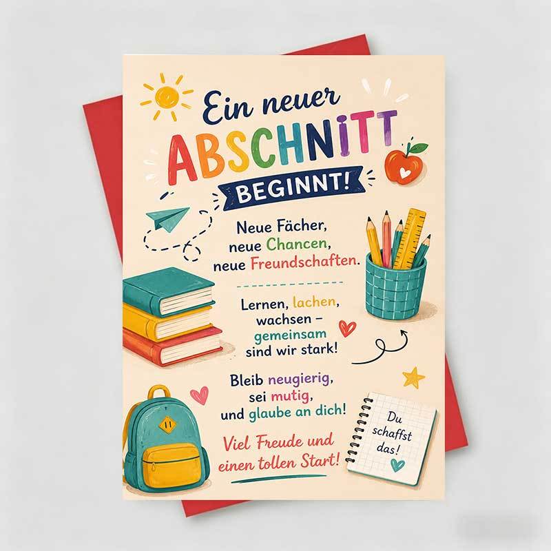 1 Greeting Card + 1 Envelope Greeting Card For Encouragement And Wishes For Students
