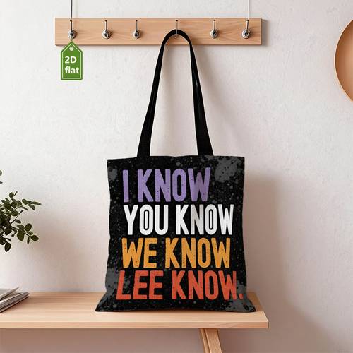 item picture 1pc double sided printed tote bag featuring a pattern with colorful text durable rectangular tote bag foldable and reusable 2d flat suitable for daily use commuting and a for gifts
