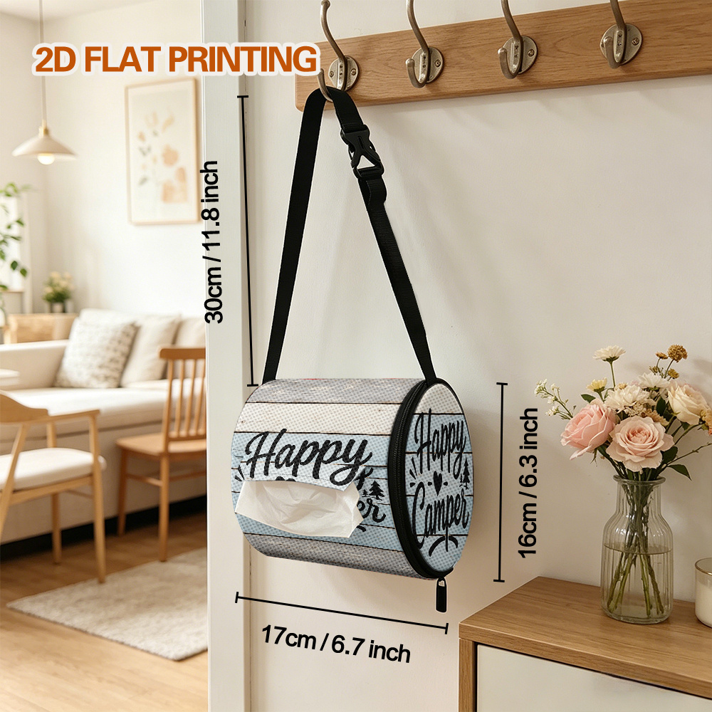TEMU Porte-papier toilette et étui à essuie-tout , 1 pièce - Organisateur de salle de bain pliable et portable avec sangle robuste, convient pour les