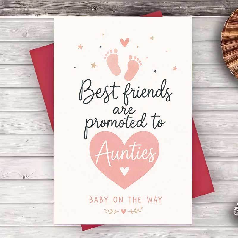 TEMU Carte de vœux "Meilleures Amies Promues Tantes" pour l'annonce de grossesse et cadeau de pour nouvelle tante